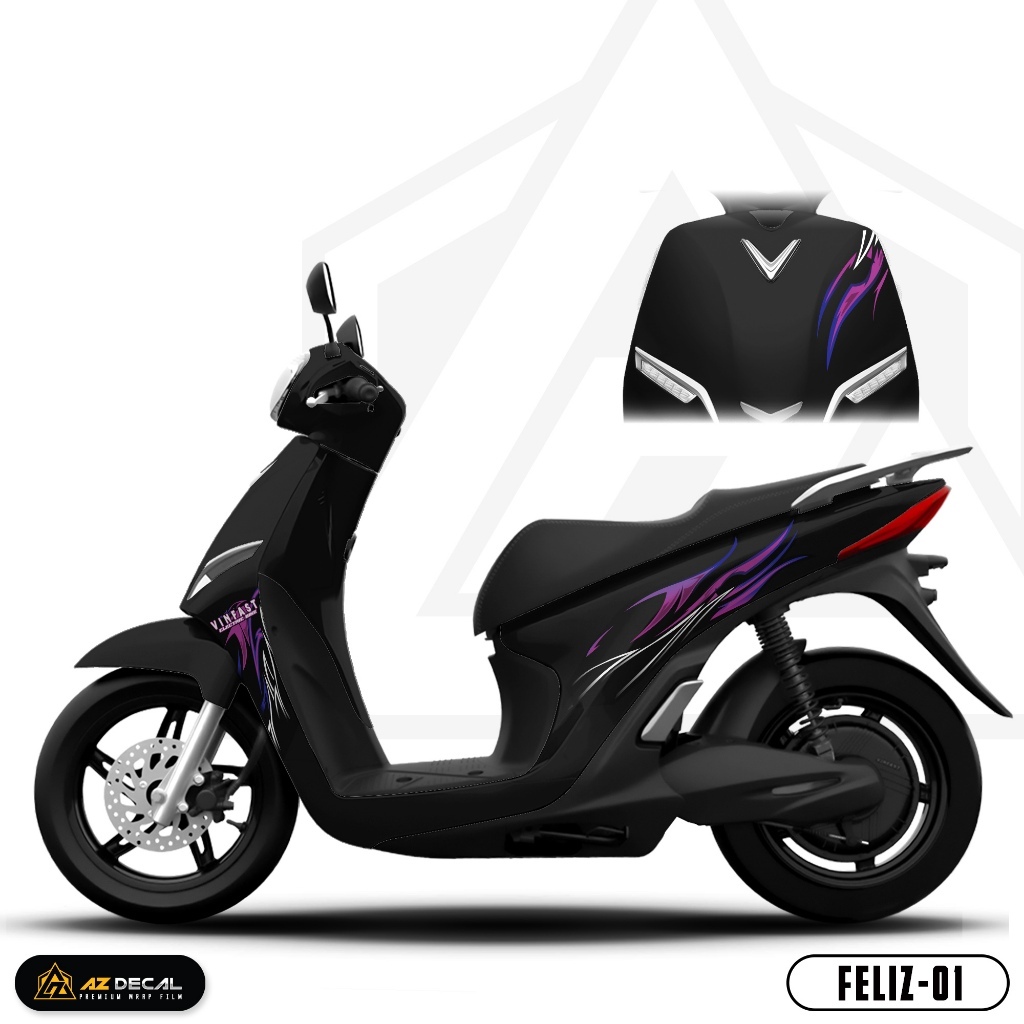 Tem Lửa Feliz S | FELIZ-01 | Team Decal Rời Hình Dán Xe Máy Điện Vinfast Trang Trí Chống Nước Bền Mà