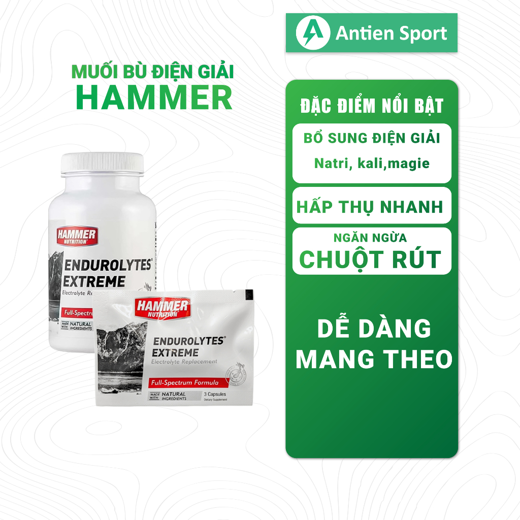 Viên Uống Điện Giải Hammer Endurolytes Extreme - Duy trì hiệu suất hoạt động, cải thiện sức bền