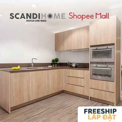 KITCHEN, Tủ bếp công nghiệp hiện đại KIT_014, kệ bếp Scandi Home
