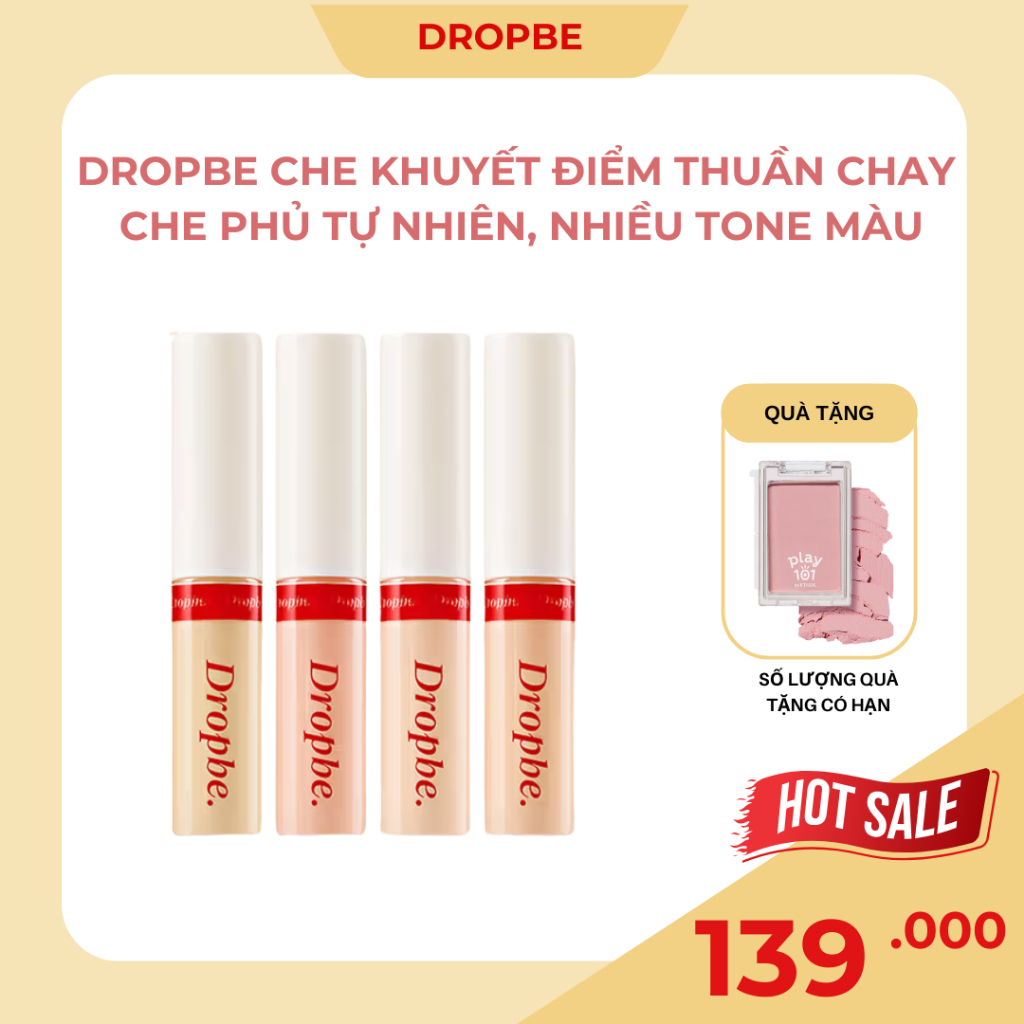 (DROP BE )Kem Che Khuyết Điểm DROPBE Chính Hãng – Che Quầng Thâm, Mụn, Vết Thâm, Tệp Da, Lâu Trôi
