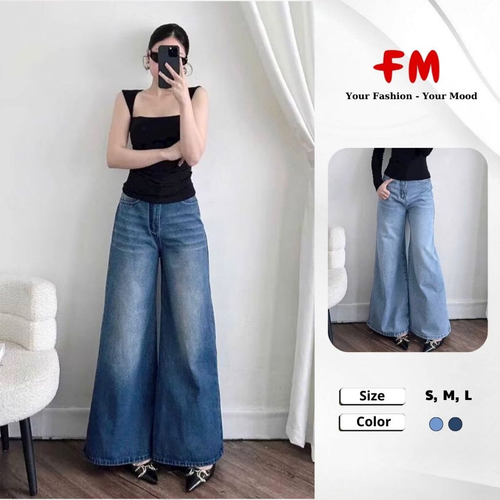 Quần Jeans Ống Suông Nữ  FMSTYLE SHOP - Form Rộng Cá Tính, Hách Dáng, Phối Đồ Hottrend 25121711
