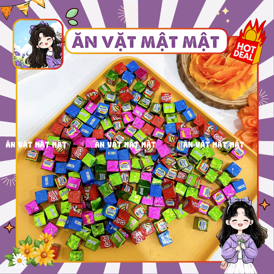 [50 VIÊN] Kẹo sữa socola cube Doten Mix Vị, choco cube candy, thơm ngon hấp dẫn