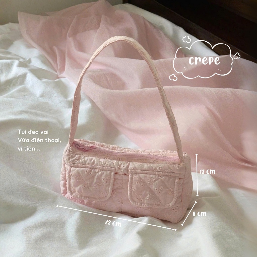 Crepe bag - túi đeo vai hoa nhí - ICHI.SG