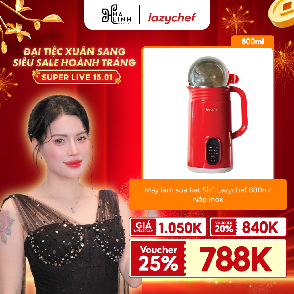 [VHL X LAZYCHEF] Máy Làm Sữa Hạt Đa Năng Lazychef, Máy Nấu Cháo Chậm, Máy Nấu Sữa, Máy Đun Nước, Bảo