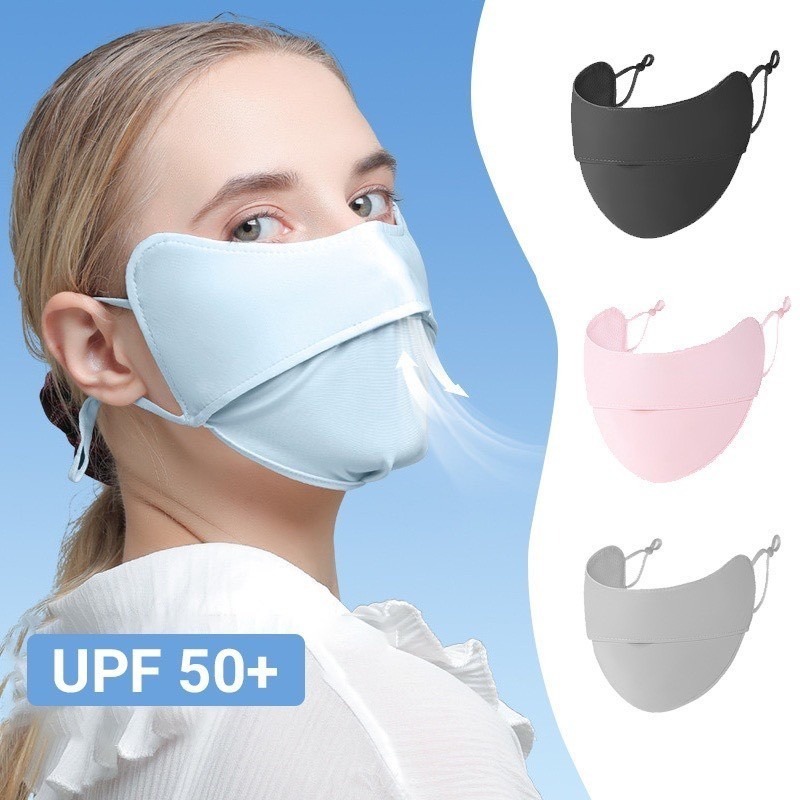 KHẨU TRANG CHỐNG NẮNG CAO CẤP UPF50+ CHE GÒ MÁ – VẢI LẠNH PREMIUM SIÊU MÁT, LỖ THOÁNG KHÍ, CO GIÃN