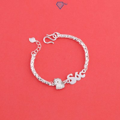 Vòng tay bạc cho bé sơ sinh tuổi ngựa khắc tên theo yêu cầu LTT0216 - Trang Sức TNJ