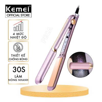 Máy duỗi tóc KM-459P điều chỉnh 4 mức nhiệt độ làm nóng nhanh - Chính hãng