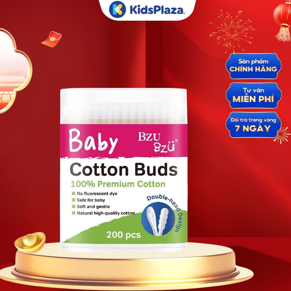 Tăm bông Bzu Bzu 200 que giấy chính hãng - KidsPlaza