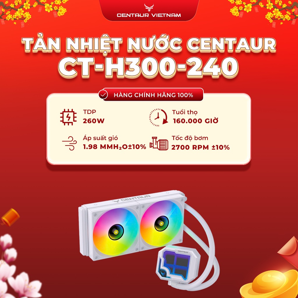 Tản Nhiệt Nước Centaur CT-H300-240 AIO | LiquidFusion H300 – Tản 240mm Chuẩn Hiệu Năng