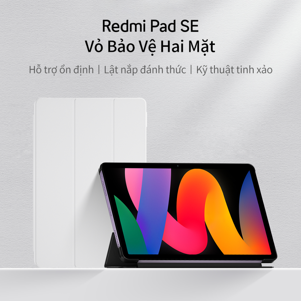 Ốp lưng 2 mặt Redmi Pad SE - Mở nắp tự thức tỉnh - Phù hợp học sinh văn phòng