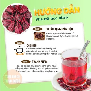 Hoa atiso đỏ khô 100g, hoa bụp giấm, hibiscus, giúp mát gan, thanh nhiệt, giải độc