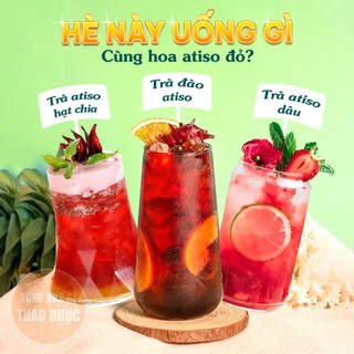 Hoa atiso đỏ khô 100g, hoa bụp giấm, hibiscus, giúp mát gan, thanh nhiệt, giải độc