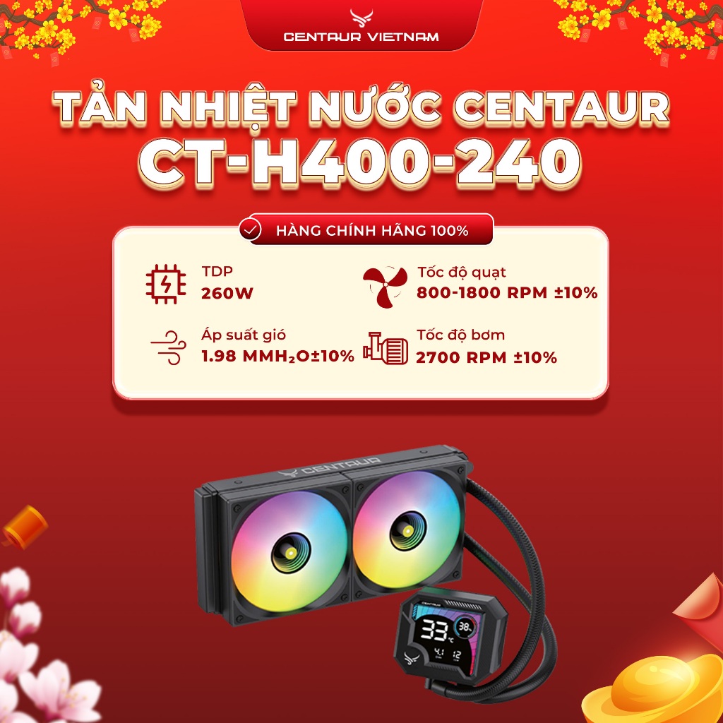 Tản Nhiệt Nước Centaur CT-H400-240 AIO|Tản 240mm Cân Bằng Hiệu Suất & Thẩm Mỹ | Hỗ Trợ Intel