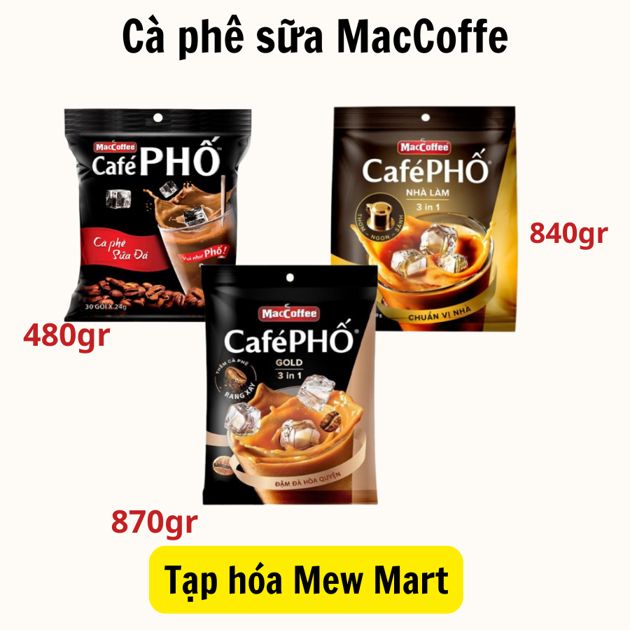MacCoffee - Cà phê Phố Sữa Đá (bịch 30 gói x 29g)