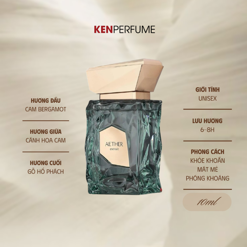 10ML Fragrance World AETHER Extrait EDP | Nước Hoa Unisex | Ken Perfume