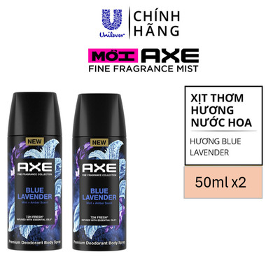 [HB GIFT-PC] Combo 2 Xịt thơm nước hoa cao cấp AXE 50ml, Fine Fragrance mist lưu hương tinh tế và khử mùi lên tới 72h