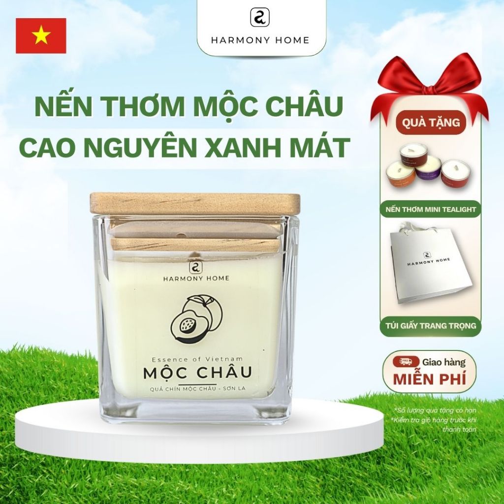Nến Thơm Mộc Châu [A] Harmony Home - Hương Thơm Tươi Mới Của Vùng Cao Nguyên Xanh Mát
