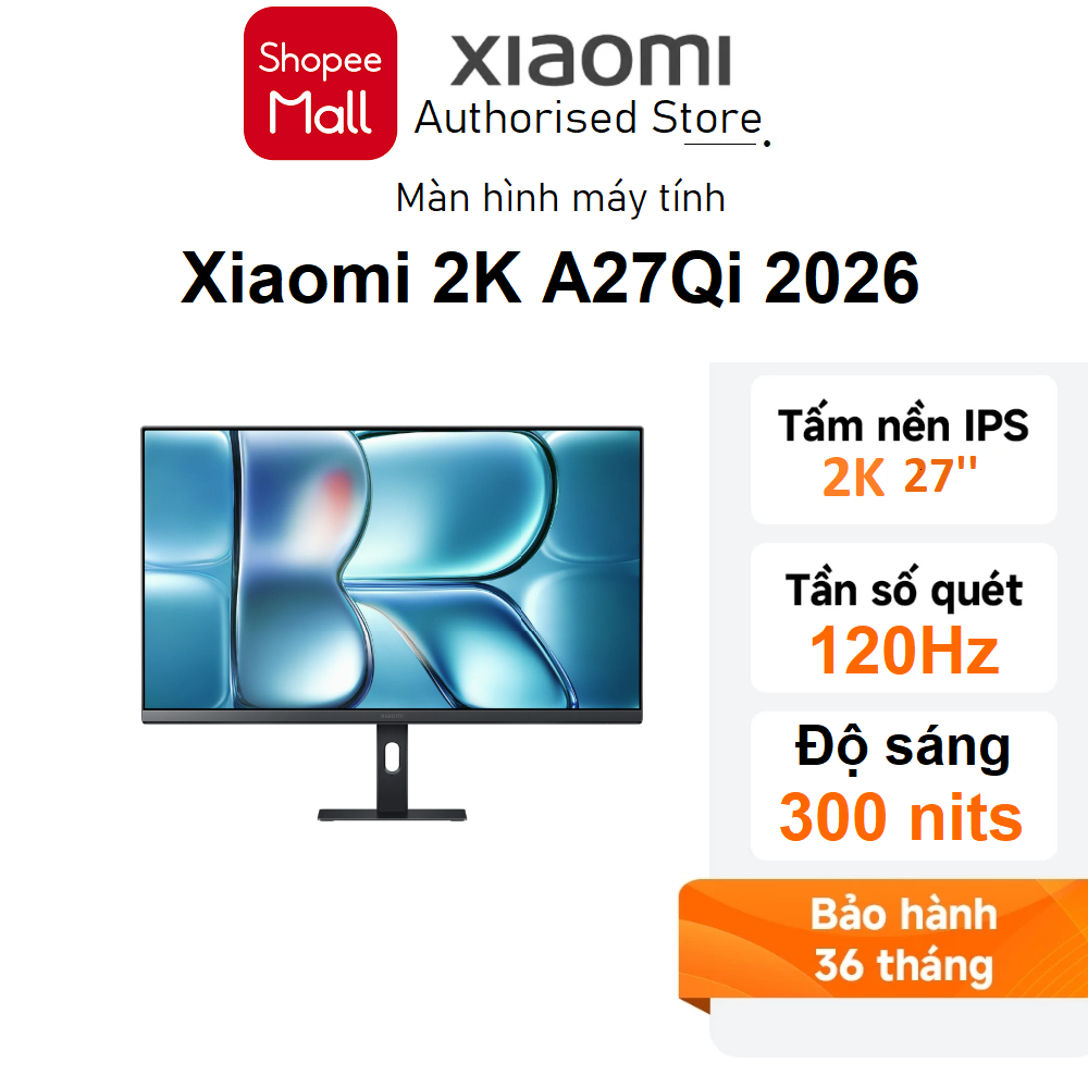 Màn hình máy tính Xiaomi 2K(2560x1440p) 27inch IPS 100HZ A27Qi 2026 - Bảo hành 3 năm chính hãng