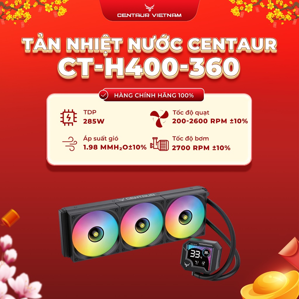 Tản Nhiệt Nước Centaur CT-H400-360 AIO|Tản 360mm Hiệu Năng Cao, Làm Mát Ổn Địnhl
