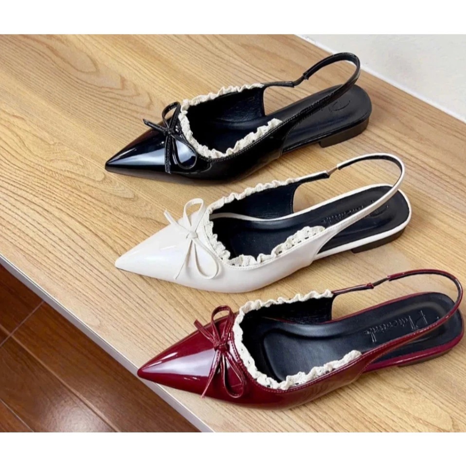 [BÁN SỈ] COMBO 10 Giày sục bệt nữ quai nơ phối ren xinh xắn bibi SD-0356