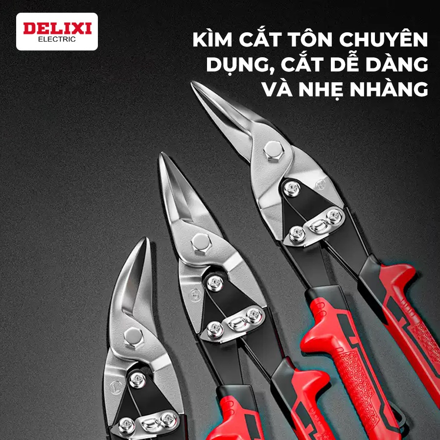Kéo Cắt Tôn Delixi Kéo Cắt Khung Xương Thạch Cao, Cắt Tole Cắt Thép Carbon, Thép Không Gỉ