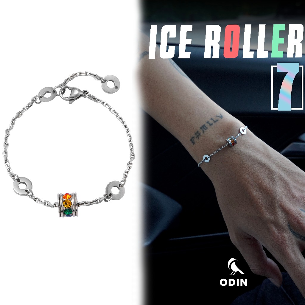Vòng tay ODIN Ice Roller 7-Phong cách Chill x Street-wear-Đính đá CZ 7 Màu-Thép Titan 316L