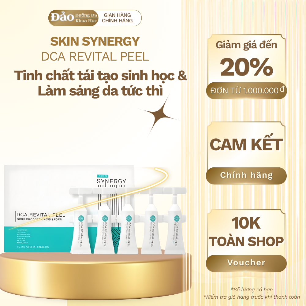 Tinh chất peel Skin Synergy DCA Revital Peel tái tạo sinh học, làm sáng da nhanh 5 tuýp x 4ml