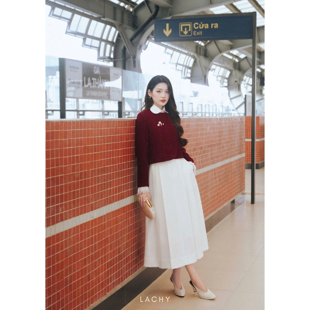 [ LACHY ] - Chân váy xỏe xếp li dáng dài - Cv02