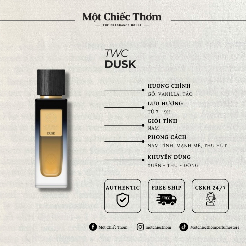Nước hoa Full Box 100ml The Woods Collection Dusk - Nước hoa nam - Một Chiếc Thơm