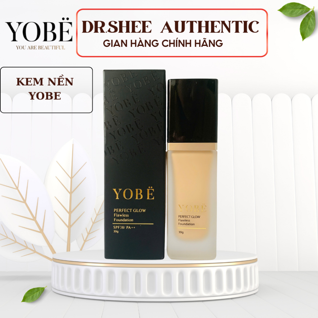 Kem nền YOBE Perfect Glow Flawless Foundation 30g, che khuyết điểm, giữ tone lâu, nền căng bóng Hàn 