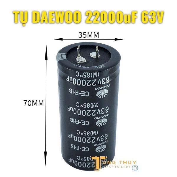 Tụ Lọc Nguồn 22000uF 63v Daewoo Dùng Cho Amply - Kích Thước 35x70mm Chất Lượng Tốt