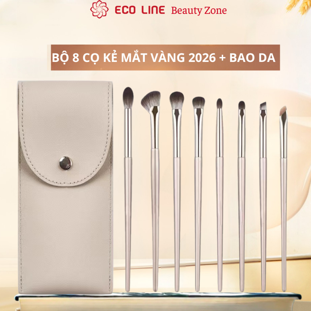Bộ cọ makeup 8 cọ kẻ mắt Eyeliner chi tiết cọ tạo khối cọ che khuyết điểm