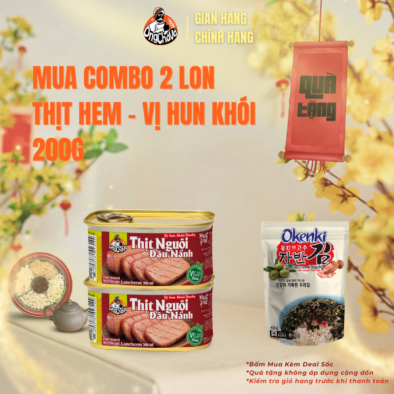 Combo 2 Hộp Thịt Hem Chay Ông Chà Và - Vị Hun Khói 200g