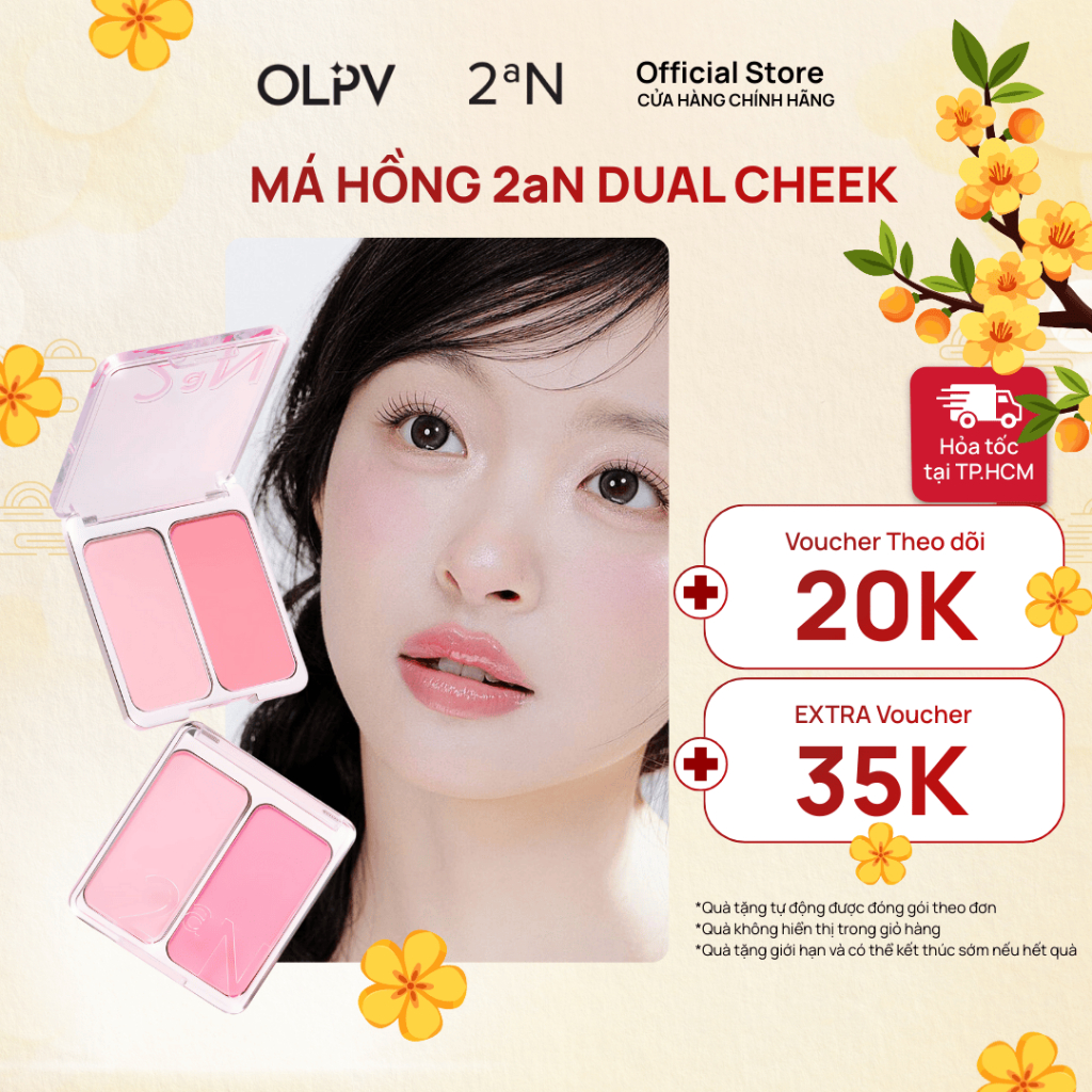 Bảng phấn má hồng 2 ô 2aN Dual Cheek 4.5gx2