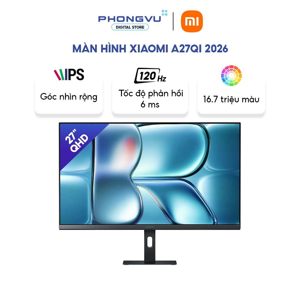 Màn Hình Xiaomi A27Qi Version 2026 - 27'' 2K IPS, 100Hz/120Hz - Bảo Hành 36 Tháng