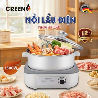 Lẩu Điện Đa Năng CREEN CR-HP05 Dung Tích 5 Lít Công Suất 1500W Bảo Hành 12 Tháng Chính Hãng
