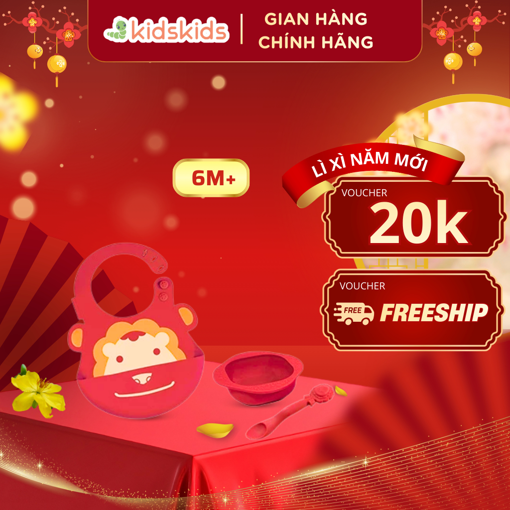 Bộ Đồ Dùng Ăn Dặm Silicon Baby Marcus & Marcus, Cho Bé Từ 6 Tháng - Marcus