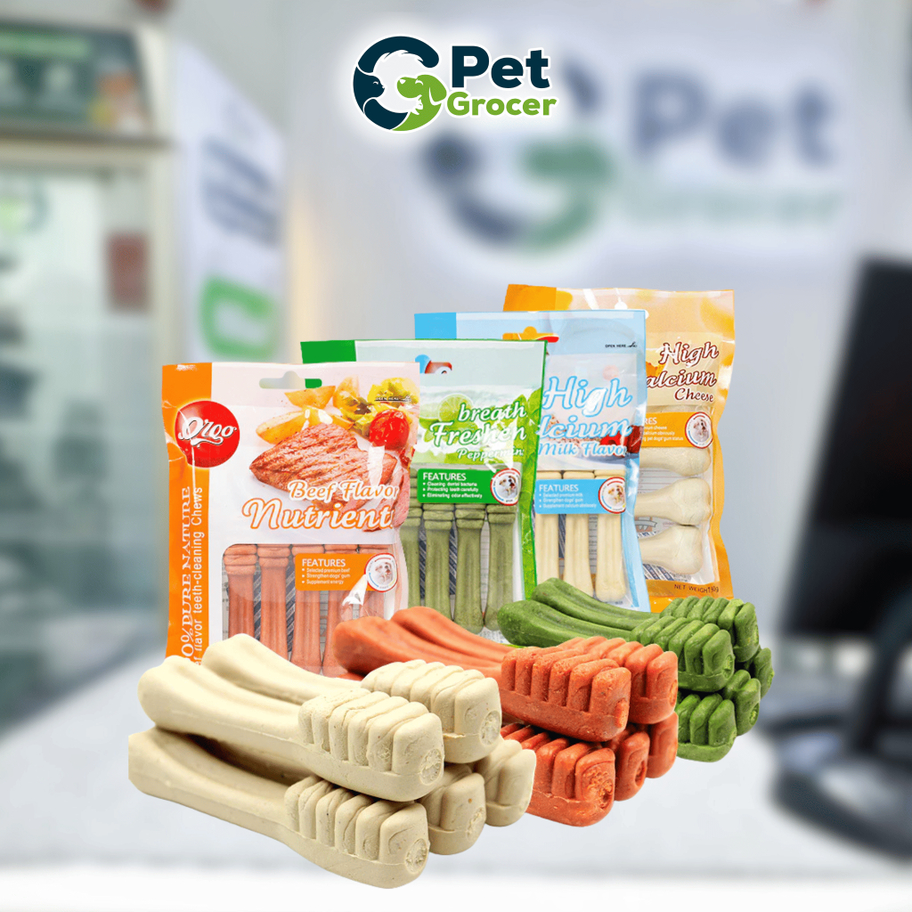 Xương Gặm Orgo Canxi Giúp Sạch Răng Chó Và Khử Hôi Miệng Nhiều Vị [Túi 90g]