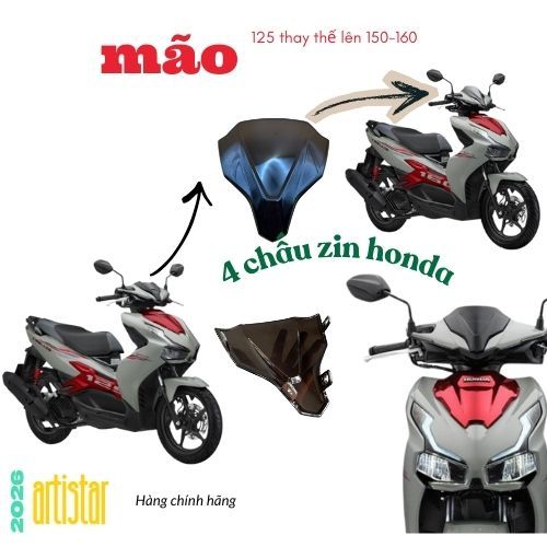 Mão chắn gió AB 125 Airblade 2020->2024 125 150 160 ( Kiểu V 4 chân 2026 )