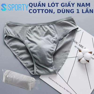 Quần lót giấy nam SPORTY DP10 100% cotton 2 lớp đáy dùng khi đi công tác, du lịch, học quân sự