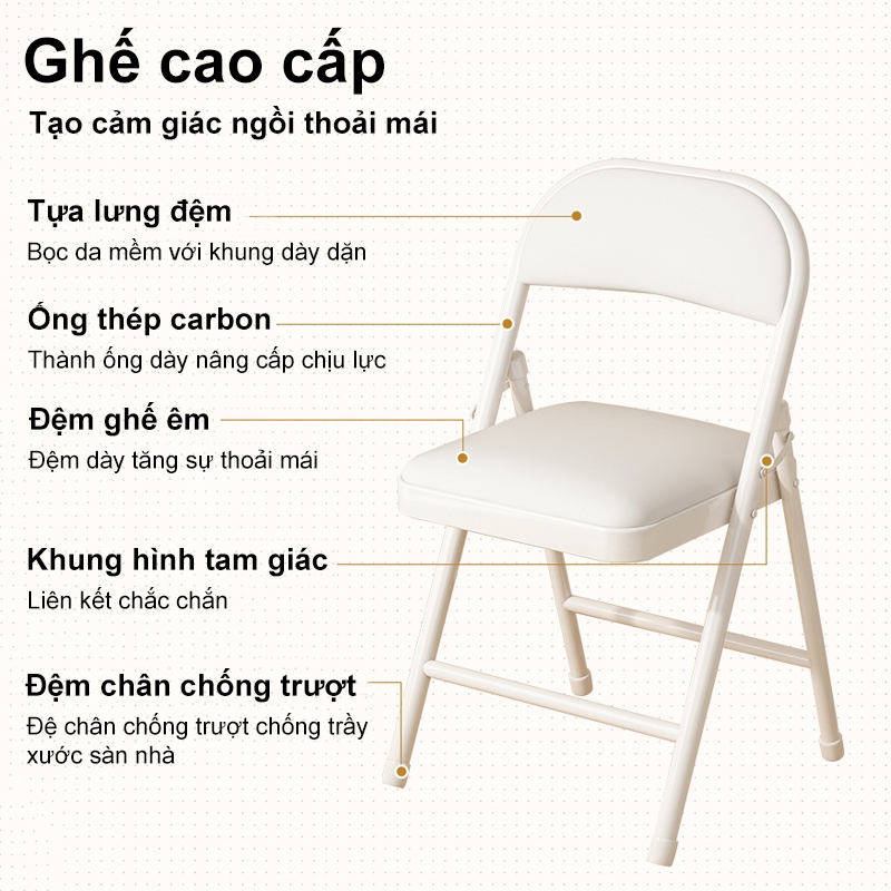 【Hà Nội giao nhanh】Ghế Gấp Gọn Văn Phòng Tựa Lưng Bọc Da Mềm Êm Ái Tiết Kiệm Không Gian Dùng Cho Làm Việc | BigBuy360 - bigbuy360.vn