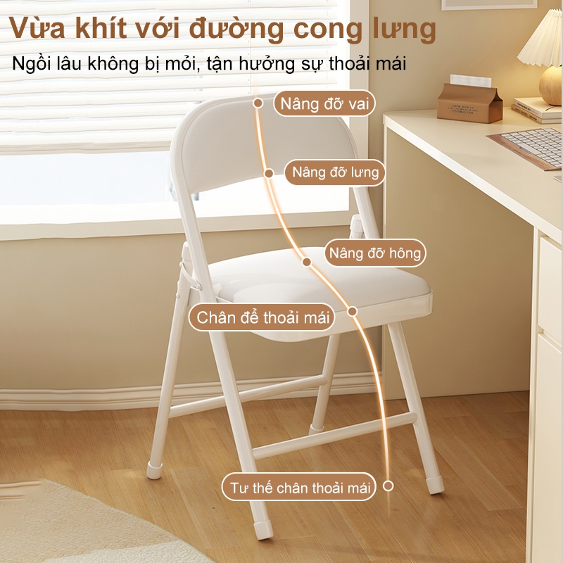 【Hà Nội giao nhanh】Ghế Gấp Gọn Văn Phòng Tựa Lưng Bọc Da Mềm Êm Ái Tiết Kiệm Không Gian Dùng Cho Làm Việc | BigBuy360 - bigbuy360.vn
