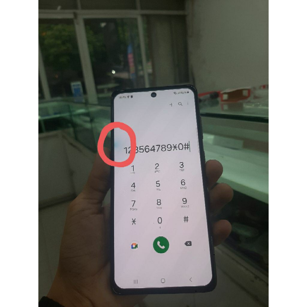 Màn hình sam sung A72 cũ OLED ép kính bị ám xanh,nổi bọt nhẹ vẫn sử dụng tốt