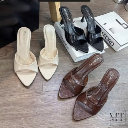 DÉP CAO GÓT 7 CM QUAI ÊM SI MỠ NHĂN CÁ TÍNH , 3 MÀU ĐEN KEM NÂU , _NGOC TRINH STORE_MÃ002_L2B. | BigBuy360 - bigbuy360.vn