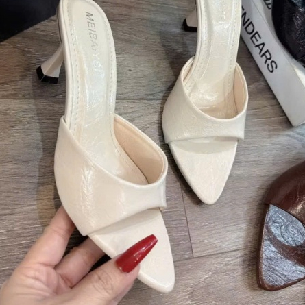 DÉP CAO GÓT 7 CM QUAI ÊM SI MỠ NHĂN CÁ TÍNH , 3 MÀU ĐEN KEM NÂU , _NGOC TRINH STORE_MÃ002_L2B. | BigBuy360 - bigbuy360.vn