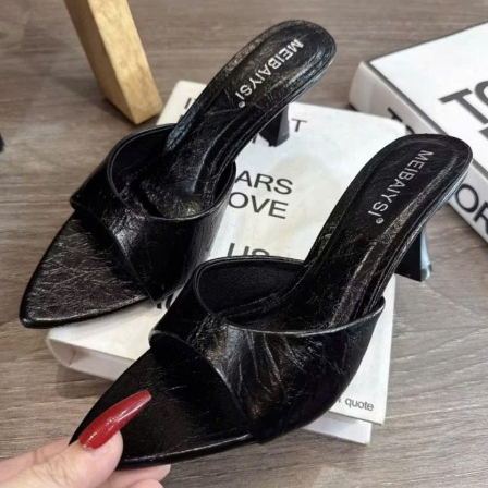 DÉP CAO GÓT 7 CM QUAI ÊM SI MỠ NHĂN CÁ TÍNH , 3 MÀU ĐEN KEM NÂU , _NGOC TRINH STORE_MÃ002_L2B. | BigBuy360 - bigbuy360.vn