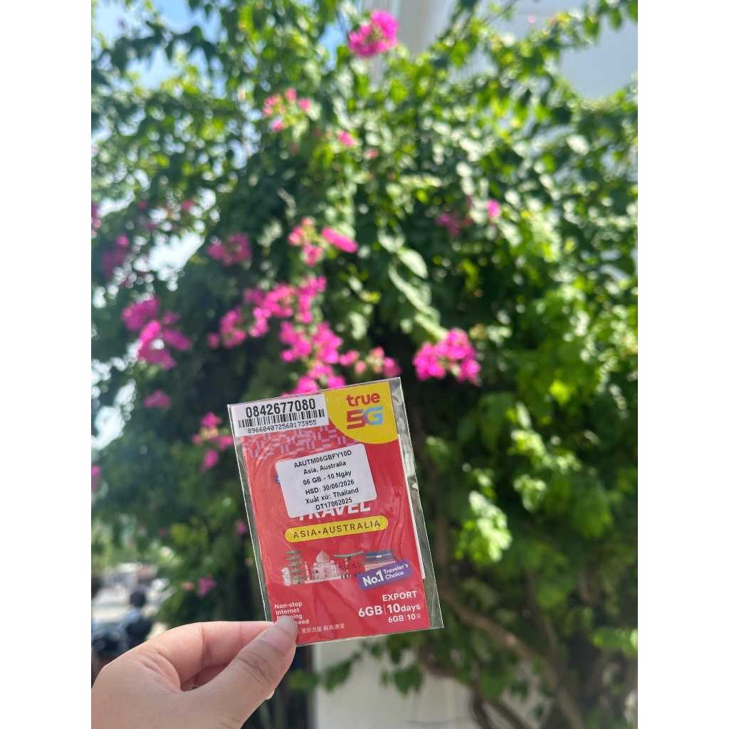 SIM DU LỊCH CHÂU Á 6GB/ 10 NGÀY
