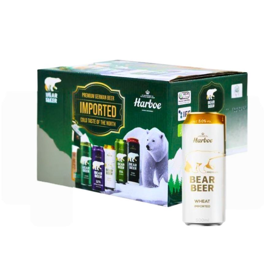 Bia gấu Bear Beer Wheat 5% – thùng 12 lon 500ml