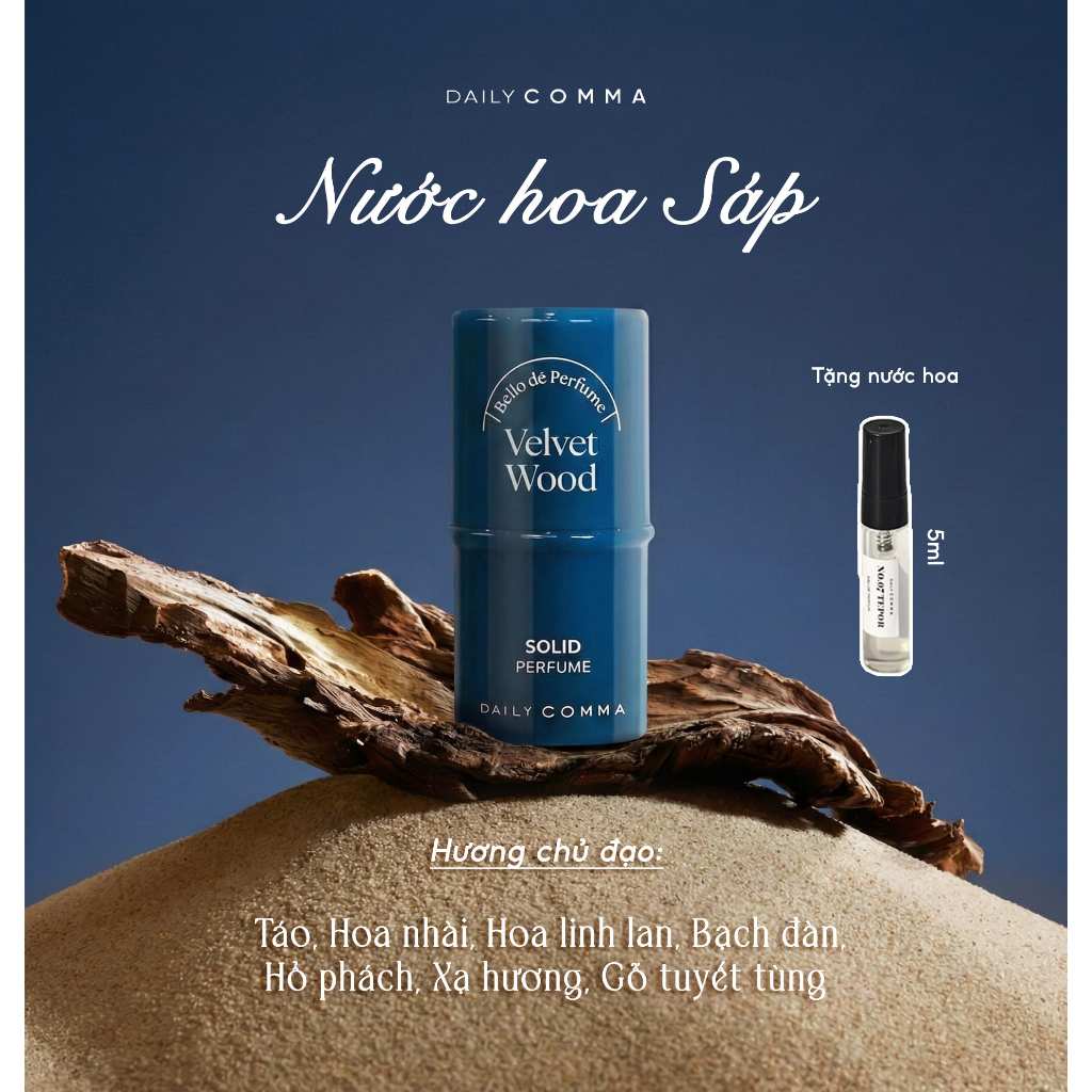 Nước hoa Sáp Daily Comma Solid Perfume Velvet Wood 4.7g - hương gỗ thanh mát