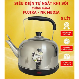 Ấm điện đun nước đế liền FỤIKA FJ-SD50 - NK MEDIA dung tích 5 Lít CHÍNH HÃNG -Công suất 1500W-Tự ngắt khi sôi, an toàN